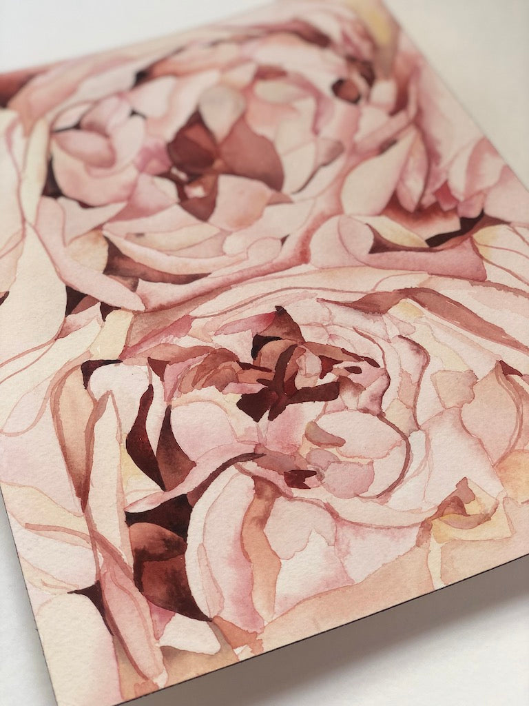 Double Pink Peony Close Up Card